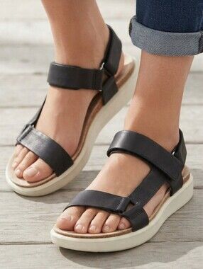 Ecco Womens Corksphere Hook&loop Platform Leather Sandals shoes sz 40/9